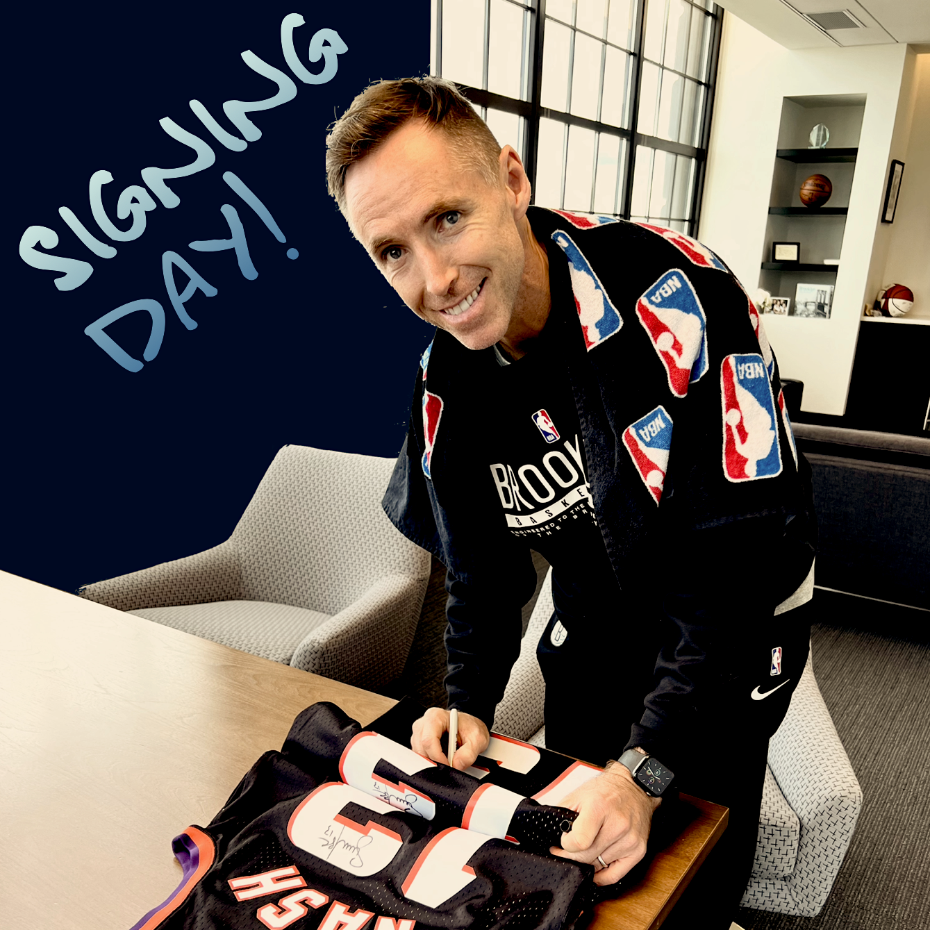 Autographed Steve Nash Retro Suns #13 Swingman Jersey