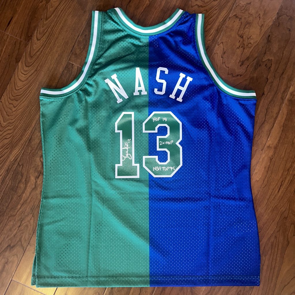 Autographed Steve Nash Dallas Mavericks #13 Hardwood Classics Split Swingman Jersey image 2
