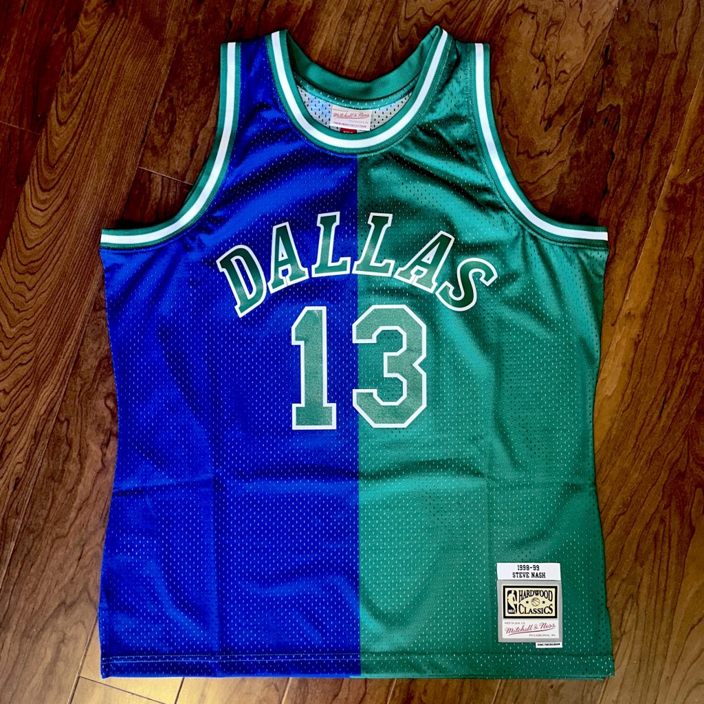 Autographed Steve Nash Dallas Mavericks #13 Hardwood Classics Split Swingman Jersey image 1
